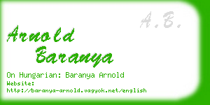 arnold baranya business card
